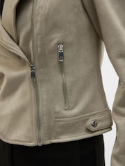 VERO MODA Grey Faux Suede Jacket - Image 5 of 6