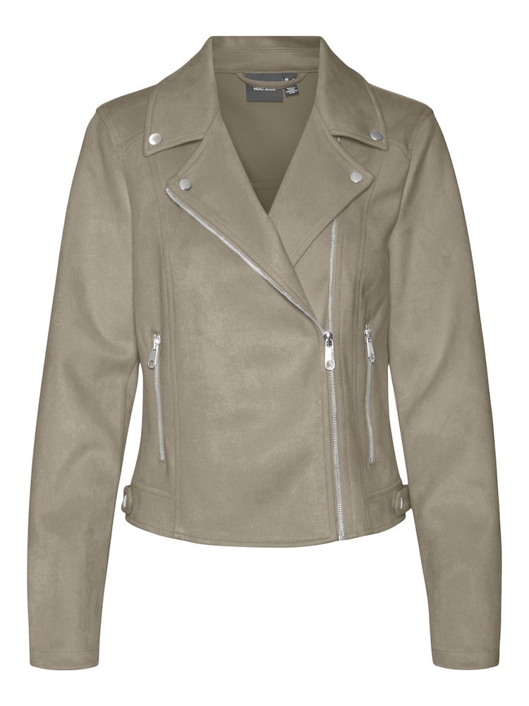 VERO MODA Grey Faux Suede Jacket - Image 6 of 6