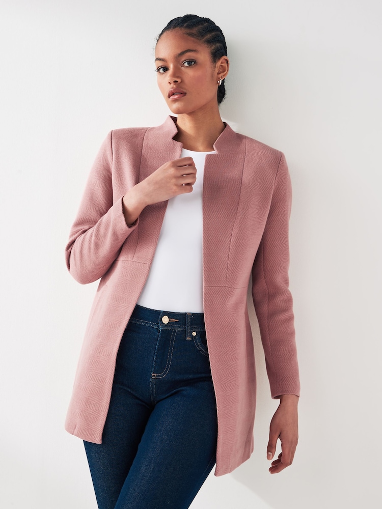 ONLY Pink Collarless Coatigan - Image 1 of 5