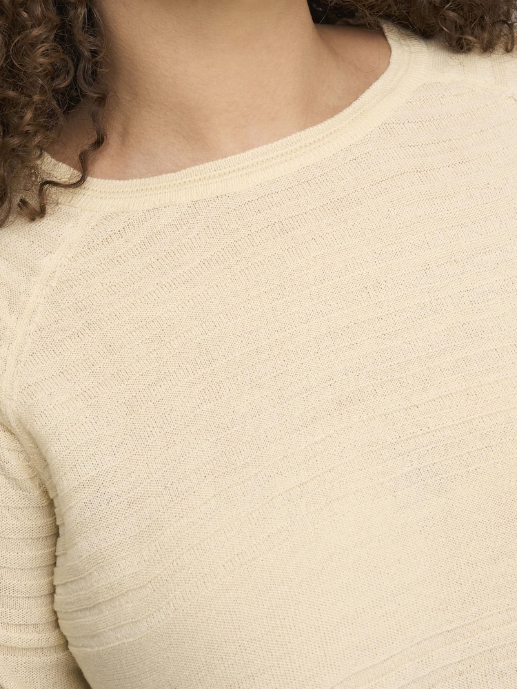 ONLY Curve Cream Textured Lightweight Jumper - Image 5 of 5