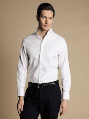 Charles Tyrwhitt White Non-Iron Twill Extreme Cutaway Slim Fit 100% Cotton Shirt - Image 1 of 5