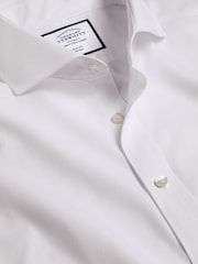 Charles Tyrwhitt White Non-Iron Twill Extreme Cutaway Slim Fit 100% Cotton Shirt - Image 4 of 5