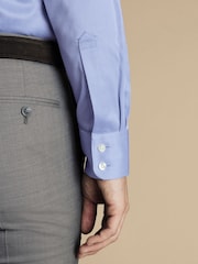 Charles Tyrwhitt Blue Egyptian Windsor Weave Slim Fit 100% Cotton Shirt - Image 3 of 6