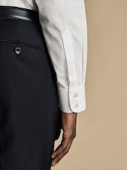 Charles Tyrwhitt White Non-iron Button-Down Twill Slim Fit 100% Cotton Shirt - Image 3 of 4