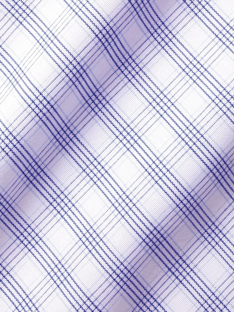 Charles Tyrwhitt Blue White Check Non-iron Poplin CA Slim Fit 100% Cotton Shirt - Image 6 of 6