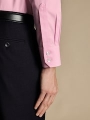Charles Tyrwhitt Pink Non-iron Twill Slim Fit 100% Cotton Shirt - Image 3 of 4