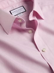 Charles Tyrwhitt Pink Non-iron Twill Slim Fit 100% Cotton Shirt - Image 4 of 4