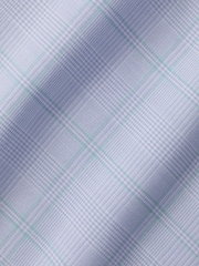 Charles Tyrwhitt Blue Prince of Wales Non-iron Poplin Slim Fit 100% Cotton Shirt - Image 6 of 6