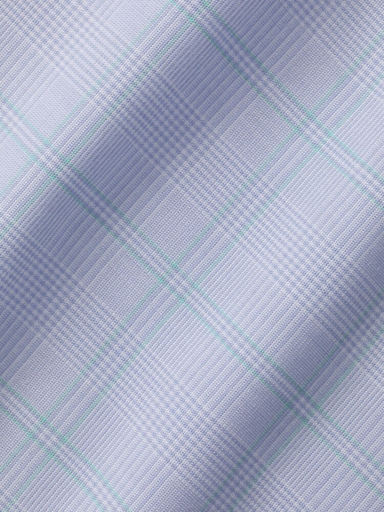 Charles Tyrwhitt Blue Prince of Wales Non-iron Poplin Slim Fit 100% Cotton Shirt - Image 6 of 6