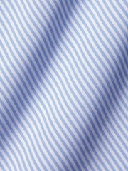 Charles Tyrwhitt Sky Blue Non-iron Bengal Stripe Slim Fit 100% Cotton Shirt - Image 6 of 6