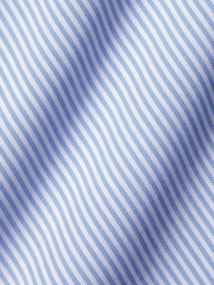 Charles Tyrwhitt Sky Blue Non-iron Bengal Stripe Slim Fit 100% Cotton Shirt - Image 6 of 6