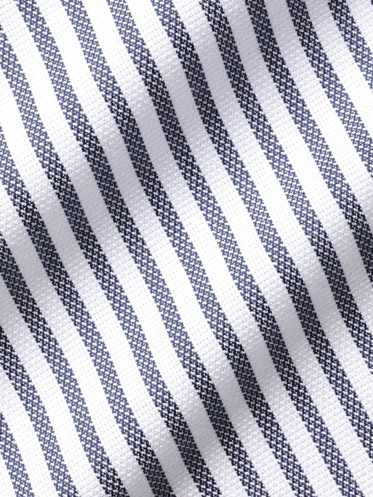 Charles Tyrwhitt Blue Butcher Stripe Non-iron Oxford Slim Fit 100% Cotton Shirt - Image 6 of 6