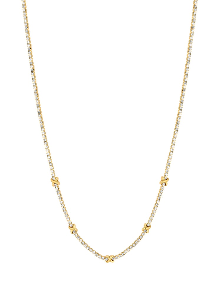 Inicio Gold Plated Cubic Zirconia Kiss Necklace - Image 1 of 2