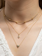 Inicio Gold Plated Cubic Zirconia Kiss Necklace - Image 2 of 2
