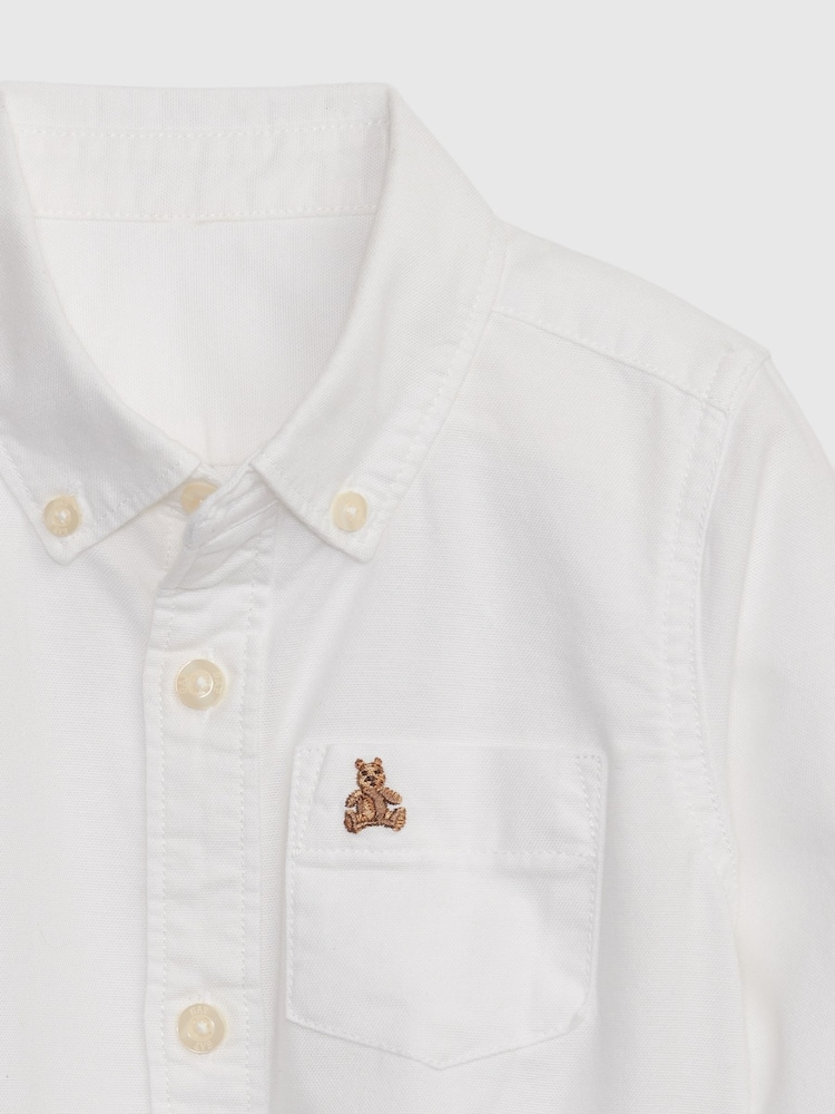 Gap White Long Sleeve Oxford Shirt (6mths-5yrs) - Image 4 of 4