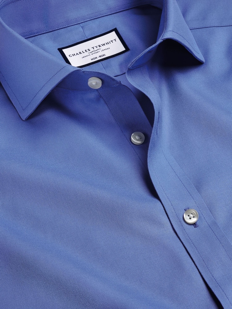 Charles Tyrwhitt Bügelfreies Twill Cutaway Slim Fit 100% Baumwolle Hemd - Bild 6 von 6