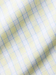 Charles Tyrwhitt Yellow Check Non-iron Poplin CA Slim Fit 100% Cotton Shirt - Image 6 of 6