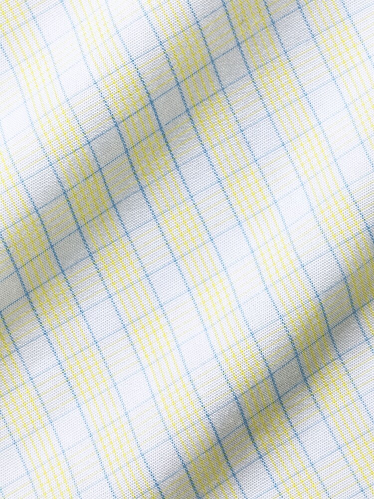 Charles Tyrwhitt Yellow Check Non-iron Poplin CA Slim Fit 100% Cotton Shirt - Image 6 of 6