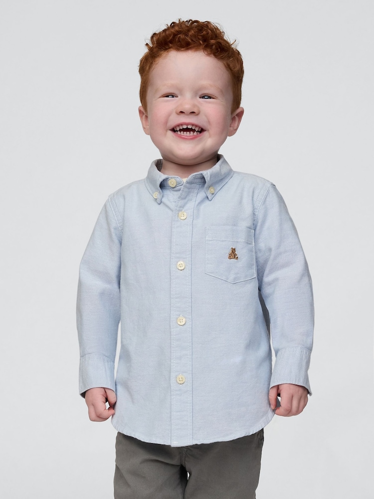 Gap Blue Long Sleeve Oxford Shirt (6mths-5yrs) - Image 1 of 2 Gap Blue Long Sleeve Oxford Shirt (6mths-5yrs) - Image 1 of 2