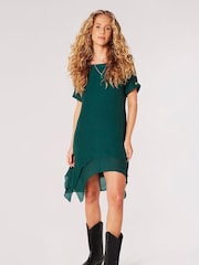 Apricot Green Turn Up T-Shirt Slub Shimmer Tunic - Image 1 of 4