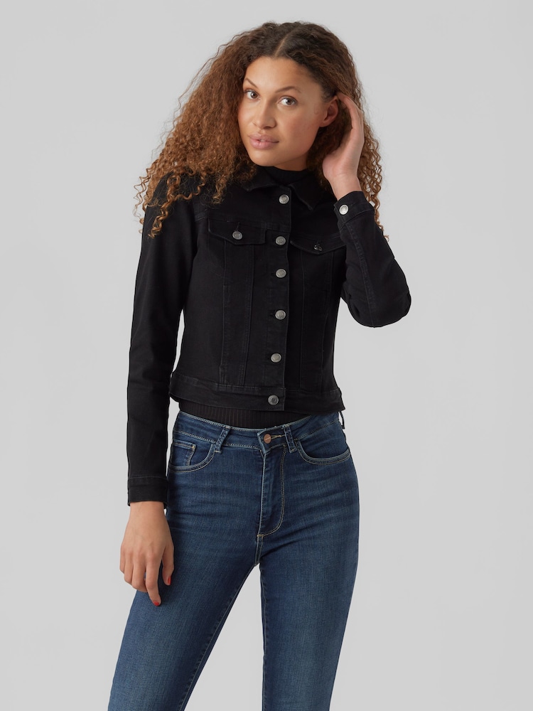 VERO MODA Black Fitted Denim Jacket - Image 1 of 5