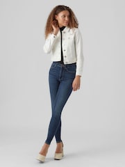 VERO MODA White Fitted Denim Jacket - Image 3 of 5