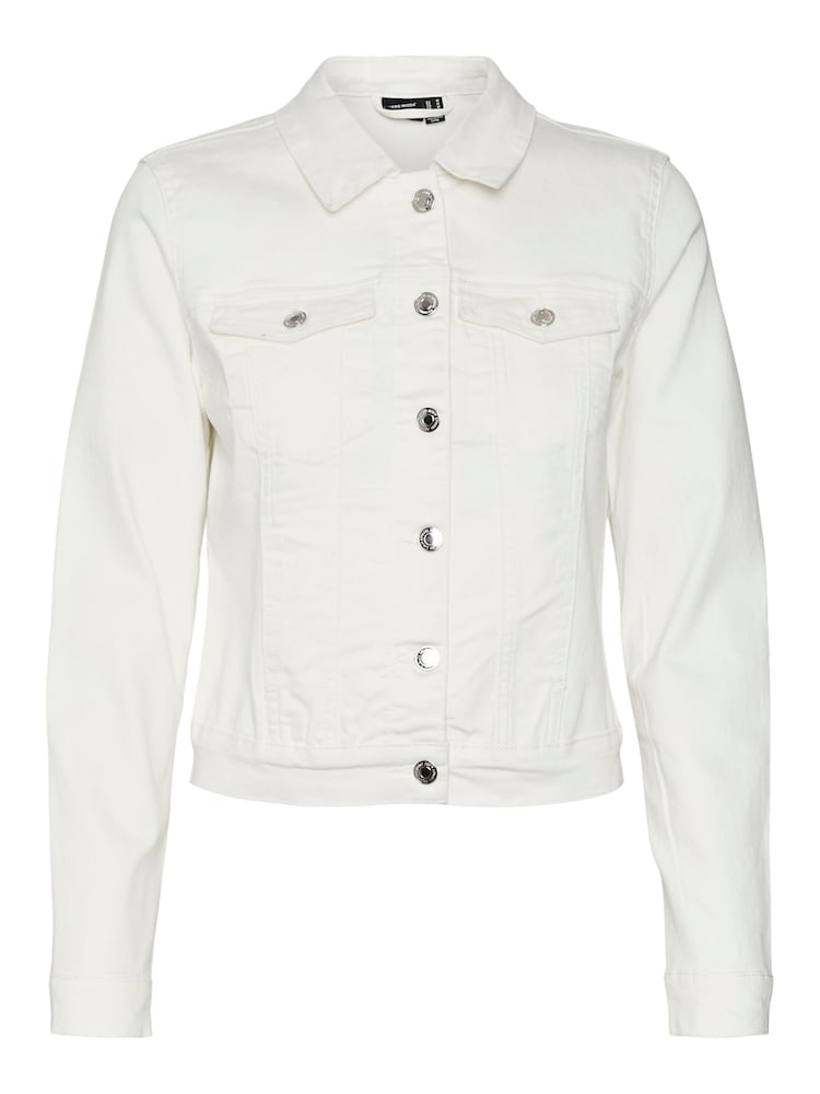 VERO MODA White Fitted Denim Jacket - Image 5 of 5 VERO MODA White Fitted Denim Jacket - Image 5 of 5