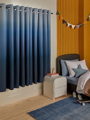 Blue Ombre Eyelet Blackout Curtains - Image 2 of 5
