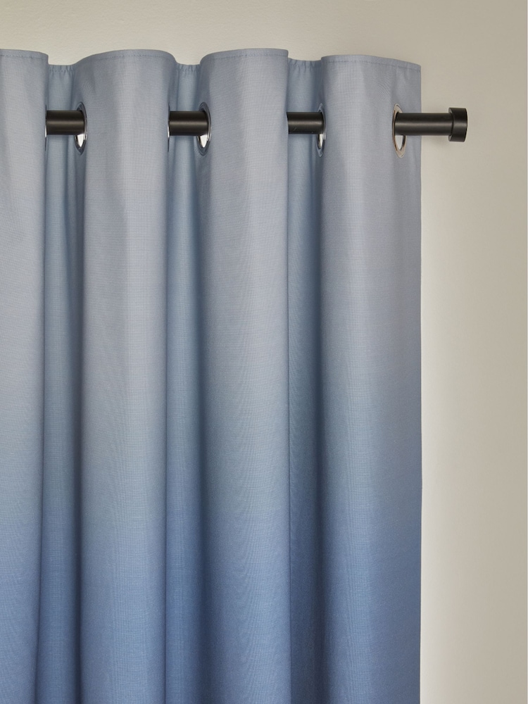 Blue Ombre Eyelet Blackout Curtains - Image 4 of 5