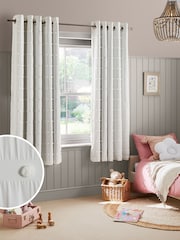White Bobble Pom Eyelet Blackout Curtains - Image 1 of 6