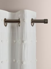 White Bobble Pom Eyelet Blackout Curtains - Image 3 of 6