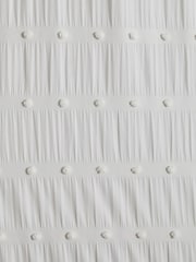 White Bobble Pom Eyelet Blackout Curtains - Image 4 of 6