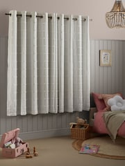White Bobble Pom Eyelet Blackout Curtains - Image 5 of 6
