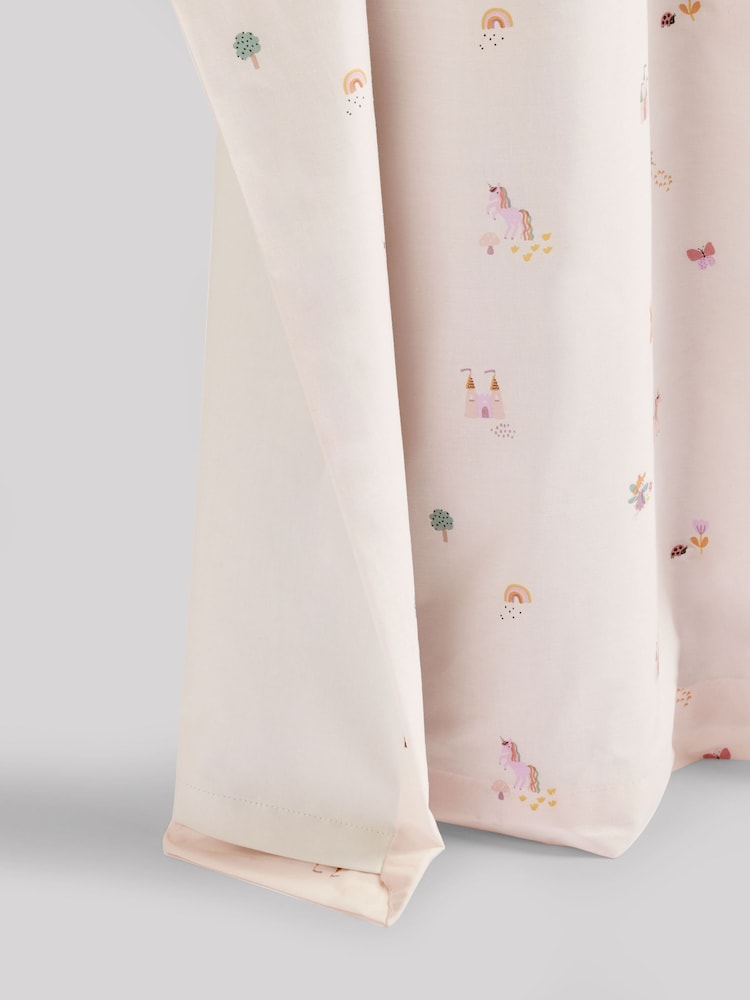 Pink Unicorn Castle Eyelet Blackout Curtains - Image 3 of 9