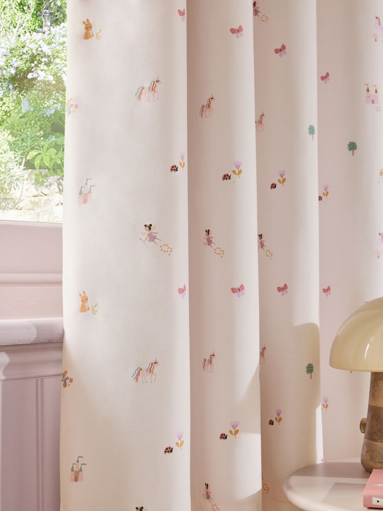 Pink Unicorn Castle Eyelet Blackout Curtains - Image 4 of 9