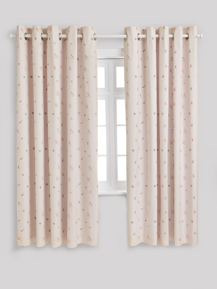 Pink Unicorn Castle Eyelet Blackout Curtains - Image 7 of 9