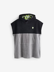 Black Colourblock Towelling Cover-Up (3-16yrs) - Image 3 of 4