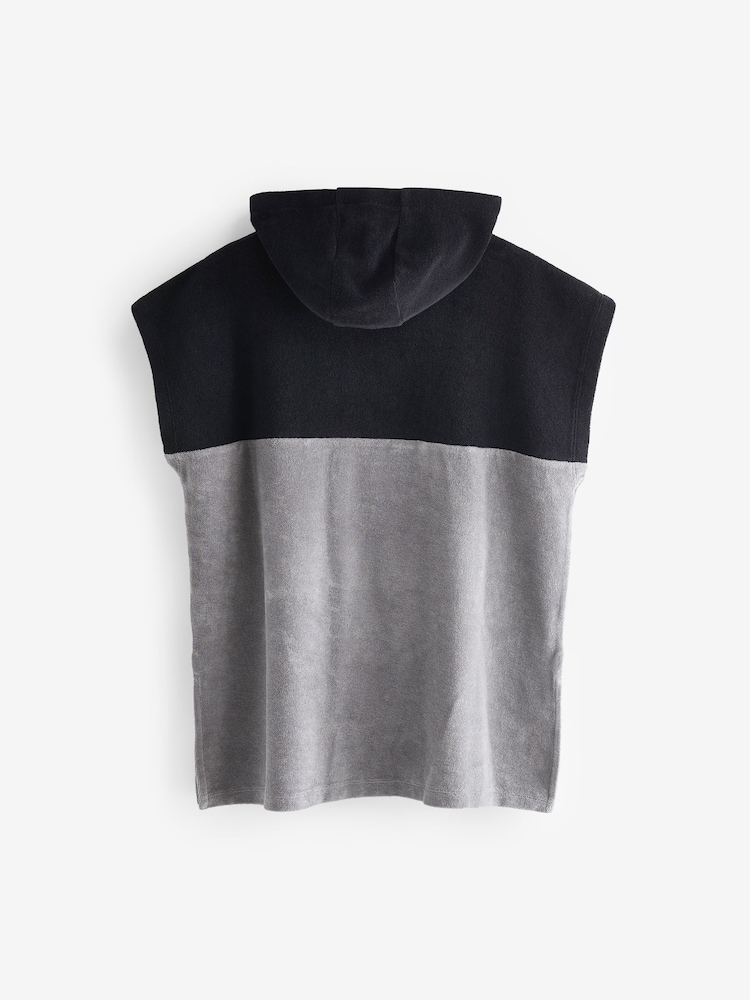 Black Colourblock Towelling Cover-Up (3-16yrs) - Image 4 of 4