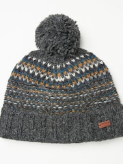 FatFace Grey Ross Textured Beanie - Image 1 of 2