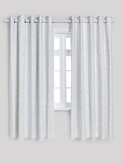 White Mini Floral Eyelet Blackout Curtains - Image 6 of 9