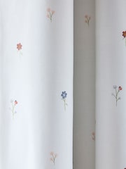 White Mini Floral Eyelet Blackout Curtains - Image 8 of 9