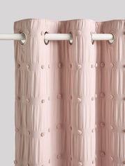 Pink Bobble Pom Eyelet Blackout Curtains - Image 5 of 7