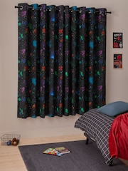 Black Splatter Eyelet Blackout Curtains - Image 2 of 9