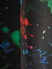 Black Splatter Eyelet Blackout Curtains - Image 4 of 9