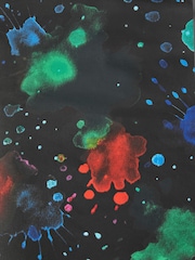 Black Splatter Eyelet Blackout Curtains - Image 5 of 9