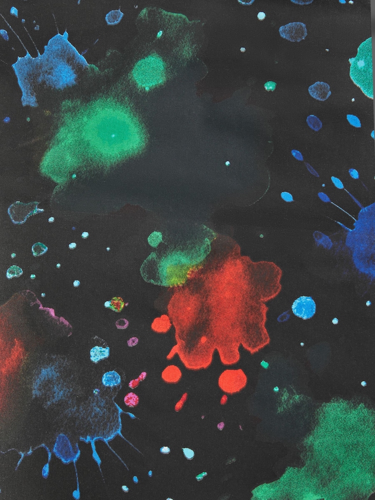 Black Splatter Eyelet Blackout Curtains - Image 5 of 9