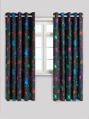 Black Splatter Eyelet Blackout Curtains - Image 7 of 9