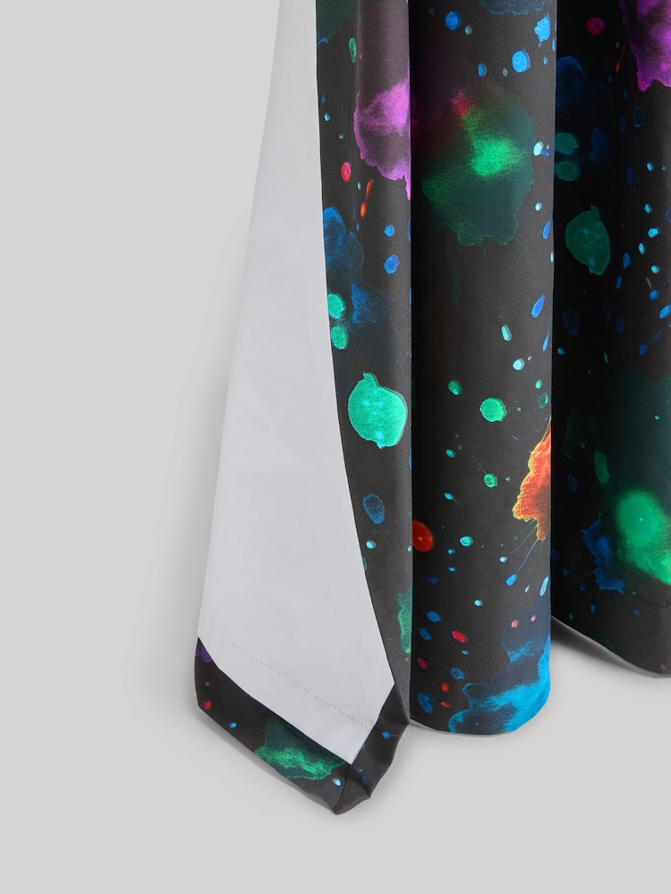 Black Splatter Eyelet Blackout Curtains - Image 9 of 9