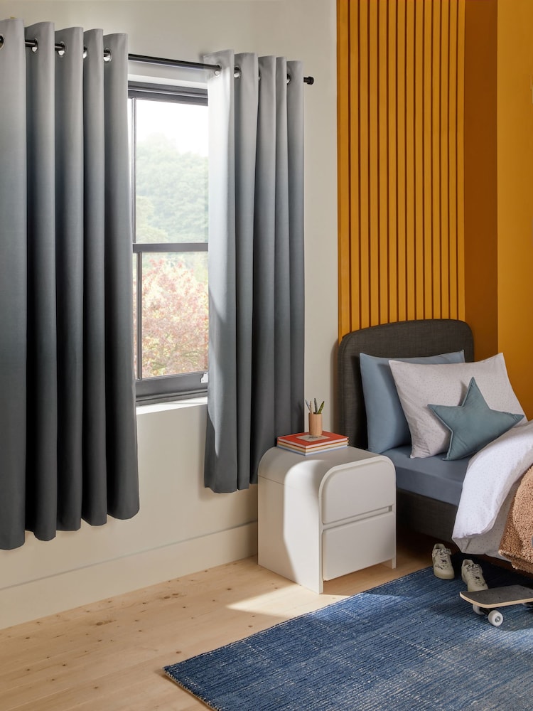 Grey Ombre Eyelet Blackout Curtains - Image 1 of 8