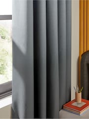 Grey Ombre Eyelet Blackout Curtains - Image 3 of 8